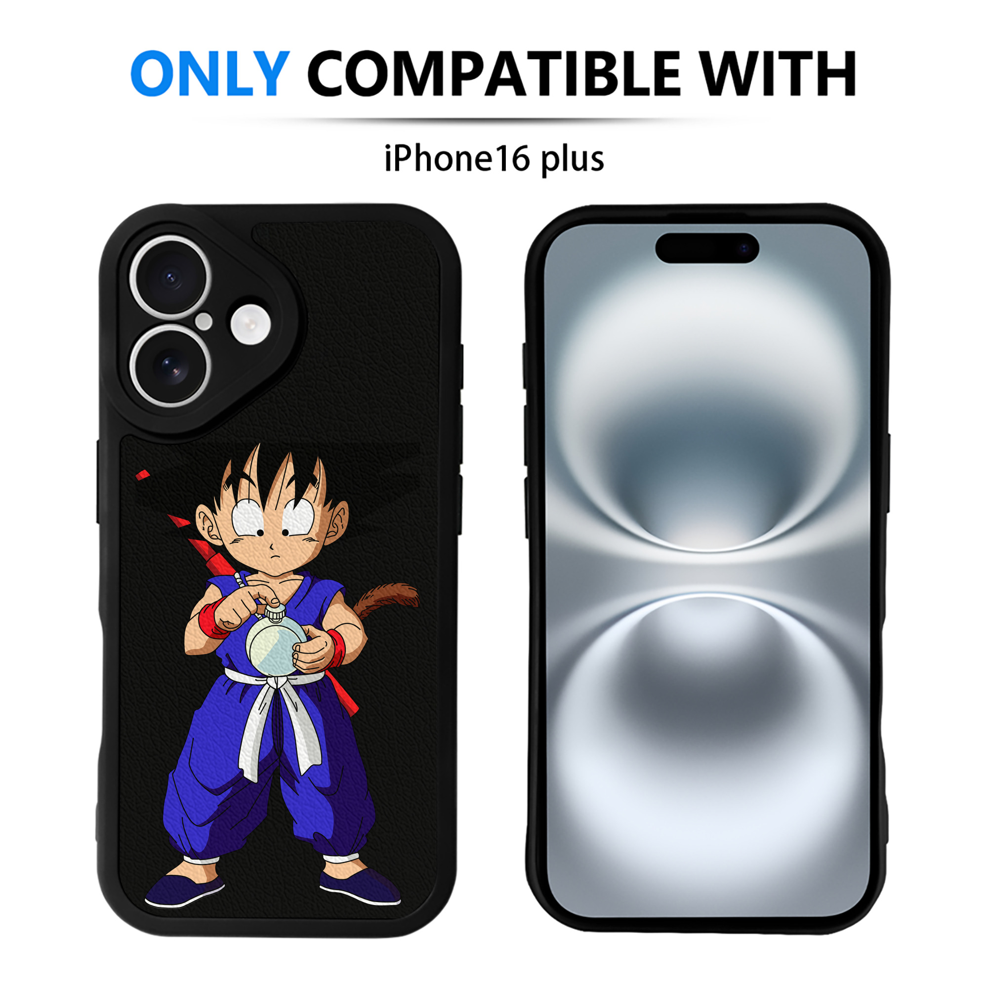（画像用） ドラゴンボール 孫悟空（そん ごくう）Son Goku カカロット DRAGON BALL Kakarotto 【iPhone 16シリーズ対応】シリコンスマホケース（レザー調） 材質：シリコン
